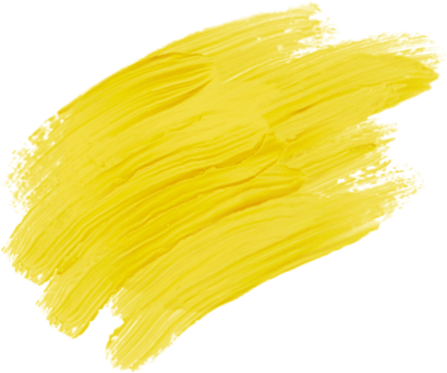 Yellow Paint Brush Stroke on White Background